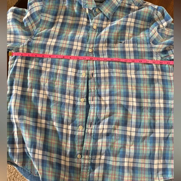 VINEYARD VINES Slim Fit Tucker Shirt Long Sleeve Button Down Blue Plaid- Large - Picture 8 of 12